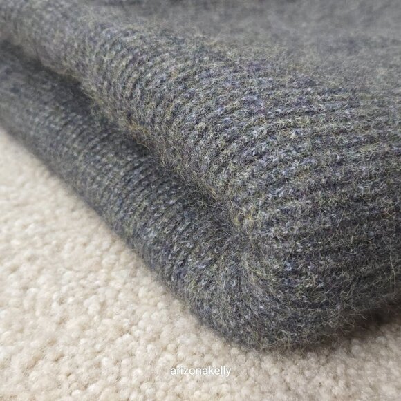 {{{Thick}}} Cashmere Wrap Birdseye Knit Green/Grey Symphony - Picture 14 of 16